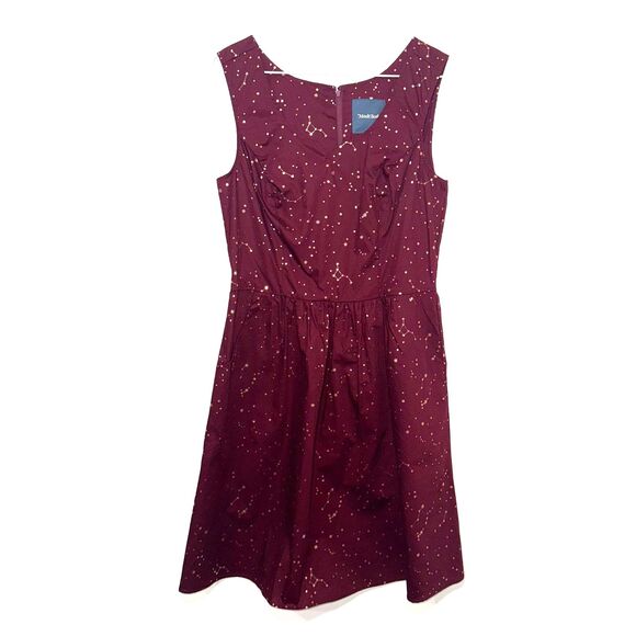 Modcloth Stars Constellations Dress - Burgundy 10 - Picture 4 of 9